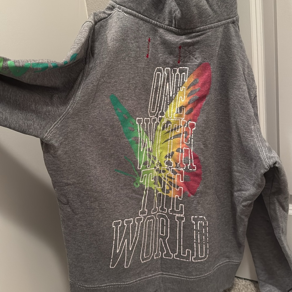 Gap Zipper Up Hoodie with Colorful Writing, Size L